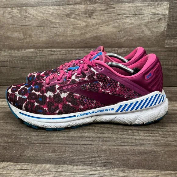 Brooks Adrenaline GTS 22 Pink Leopard Womens US Size 10 EUR 42 Running Shoes - Picture 3 of 15